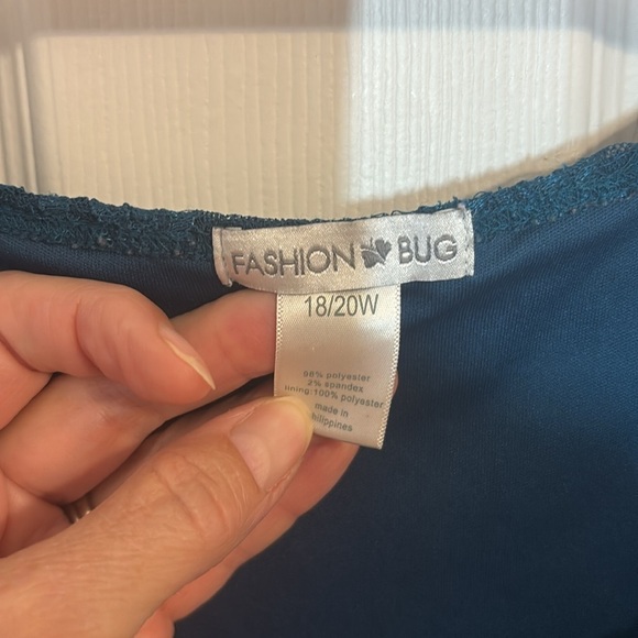 Fashion Bug 2010s Teal Lace Babydoll Top, 18/20W - Picture 4 of 5